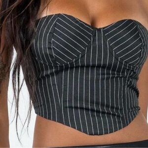 Princess Polly black stripe corset top in size 4
